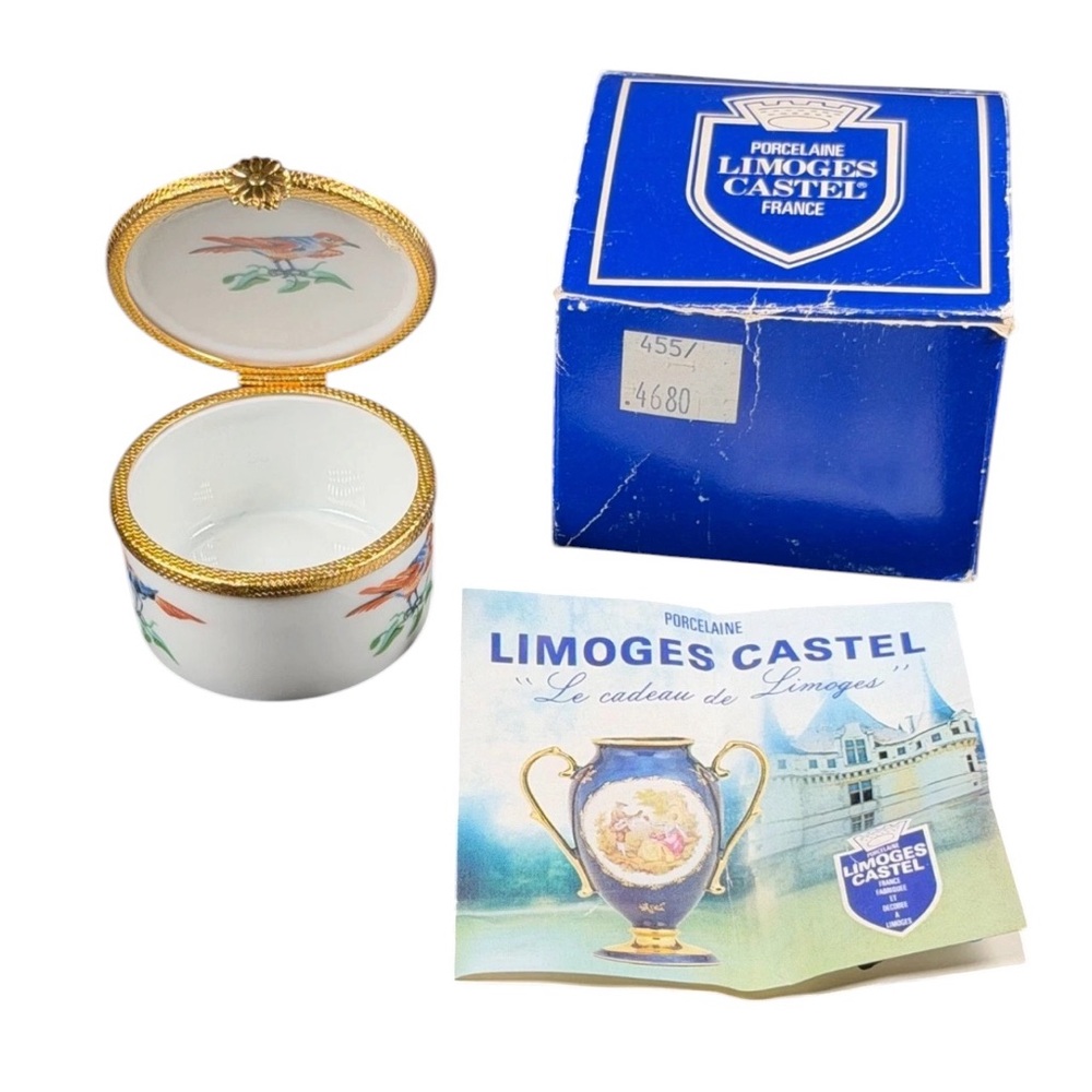 Limoges Castel Trinket Box – Bird Motif – Box and COA